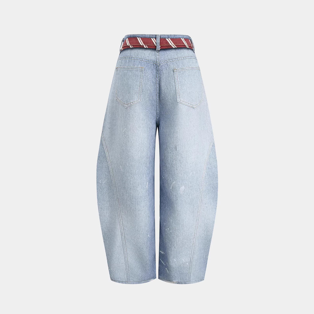 Street Style Badge Print Dagger Jeans