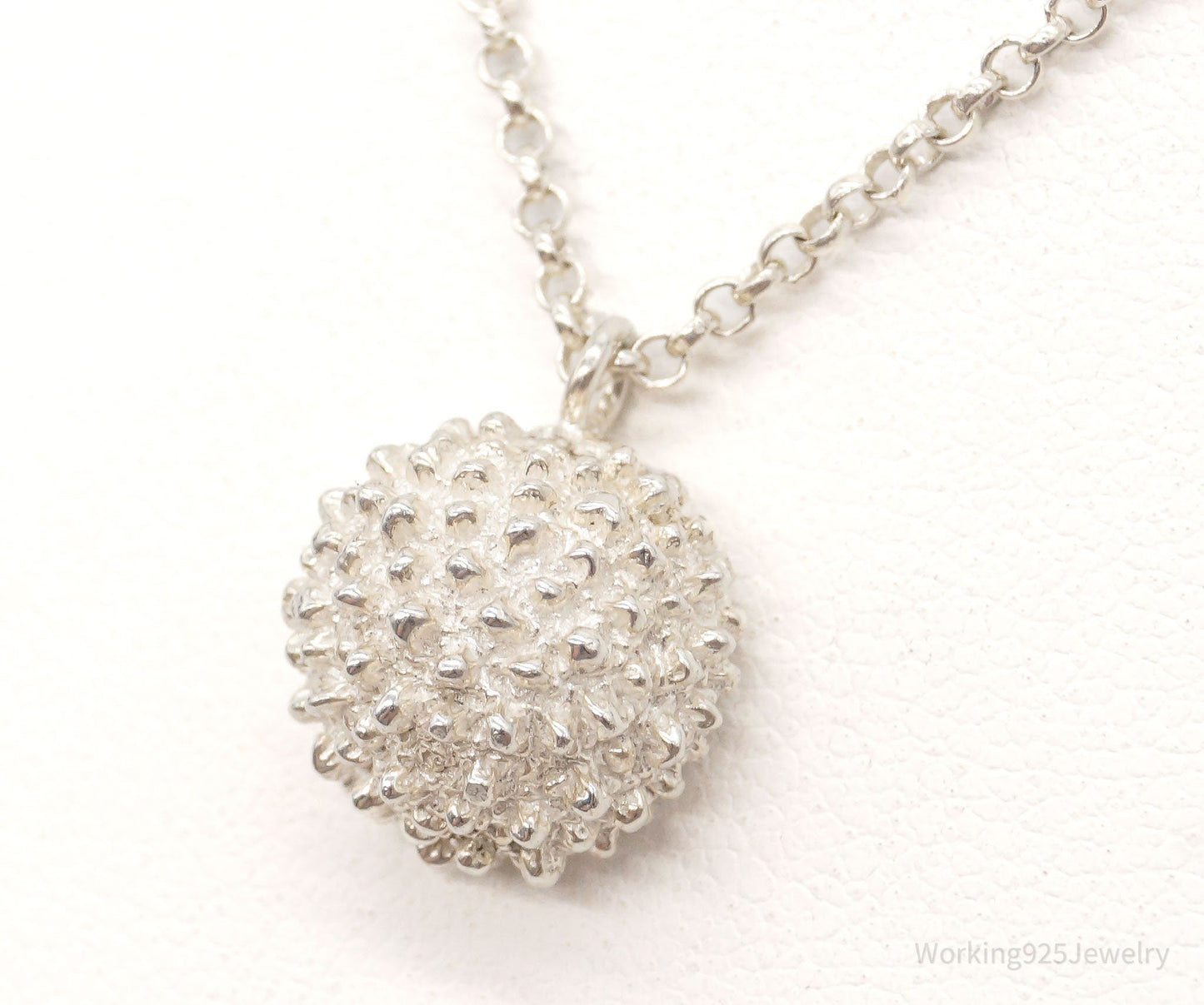 Vintage Designer ML Modernist Blue Topaz Quartz Sterling Silver Chain Necklace Working 925 Jewelry