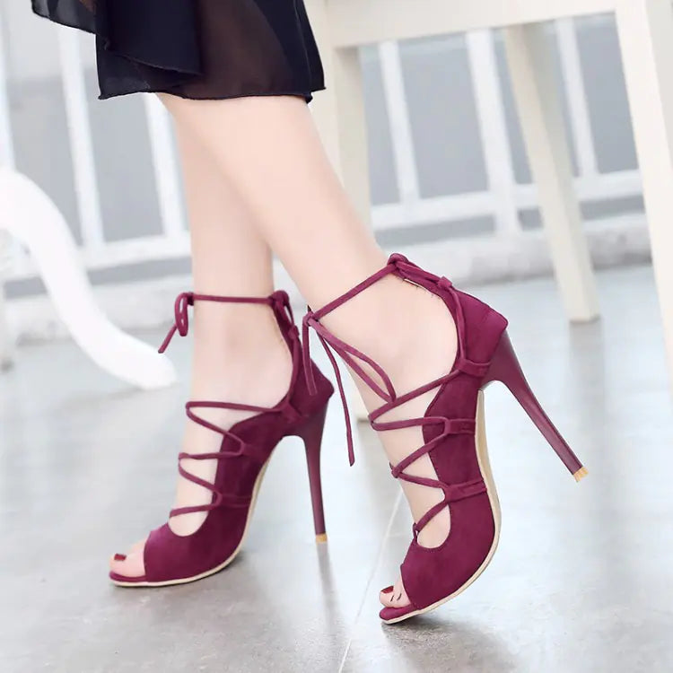Roman high heel peep toe sandals for women with stylish design and comfortable fit, featuring open toe and ankle strap details.