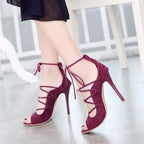 Roman high heel peep toe sandals for women with stylish design and comfortable fit, featuring open toe and ankle strap details.