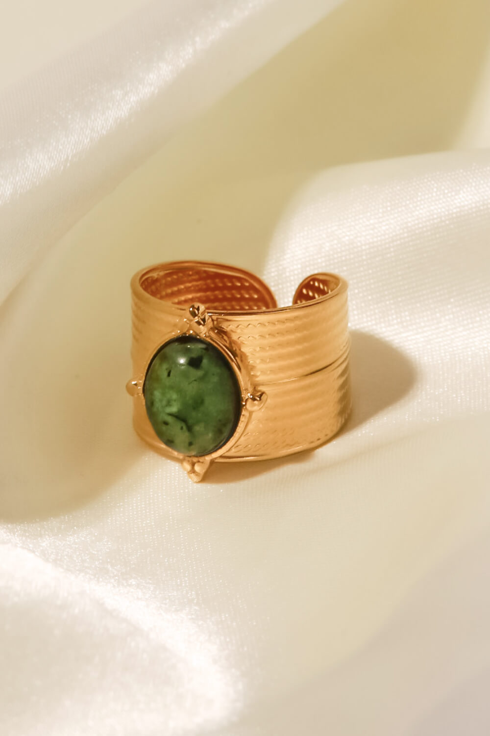 Gold-plated wide open ring from Plush Fashion Hub, showcasing a stylish and adjustable jewelry design in 18K gold plating.