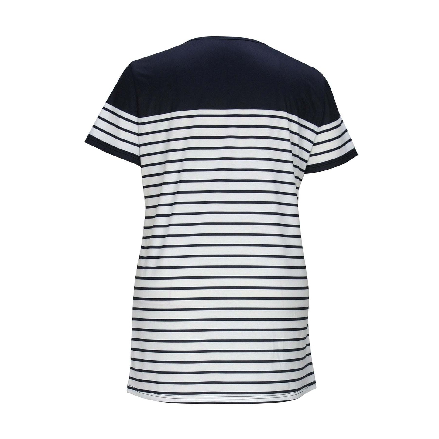 Simple Casual Style Classic Striped Regular Round Neck Short Sleeve OnProduct information: Fabric name: milk Silk Skirt type: One-Step skirt Color: Black and White Elasticity: Micro elasticity Main fabric composition: Polyester (polyesSkirtPlush Fashions ShopPlush Fashion Shop