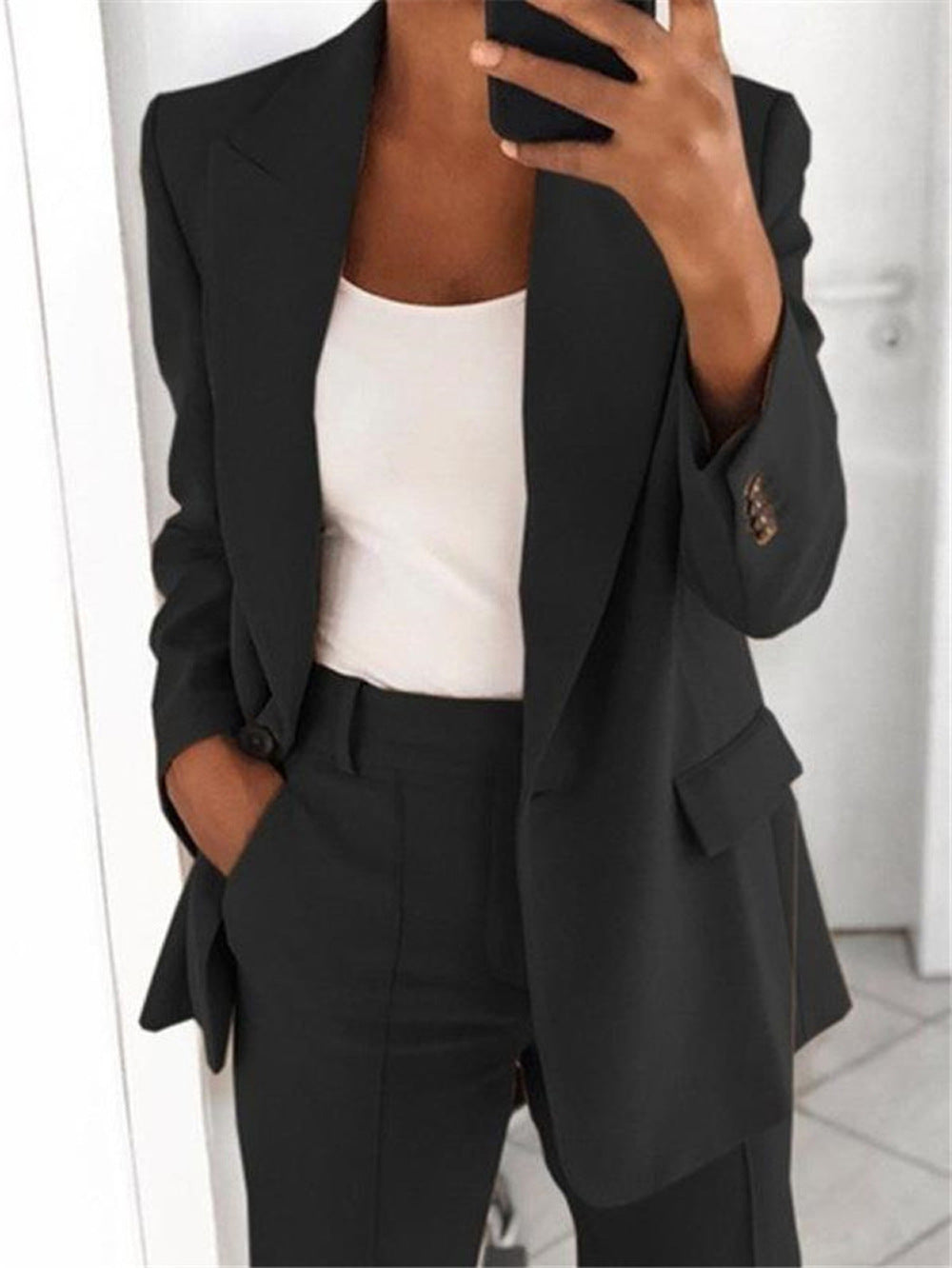 Sophisticated Notched Collar Slim Fit Blazer