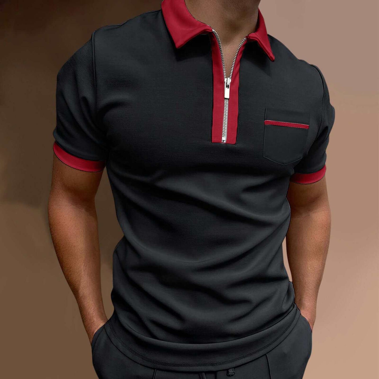 Men's Lapel Fashion Slim Pocket T-shirtUpgrade your wardrobe with our European and American Men's Lapel T-shirt. Made with soft and breathable cotton fabric, it features a stylish lapel collar and loose eMen's Lapel ShirtPlush Fashions ShopPlush Fashion Shop