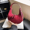 Fashion high-grade matte French handbag with single shoulder strap in burgundy.