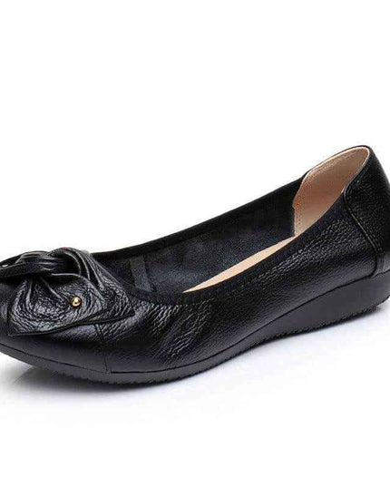 Leather Low-cut Comfortable Soft Soled Flats Shoes - Plush Fashion Shop #