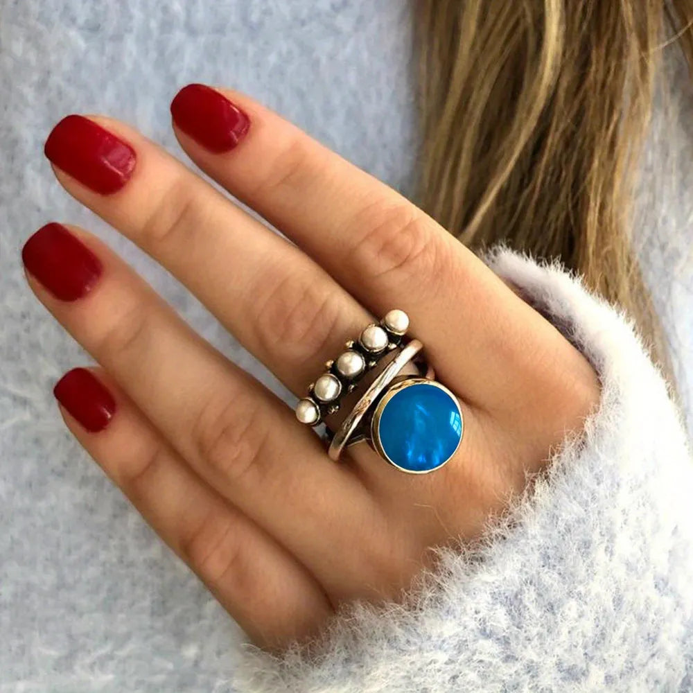 Three-layered alloy open ring from Plush Fashion Hub featuring a modern, minimalist design on a plain background.