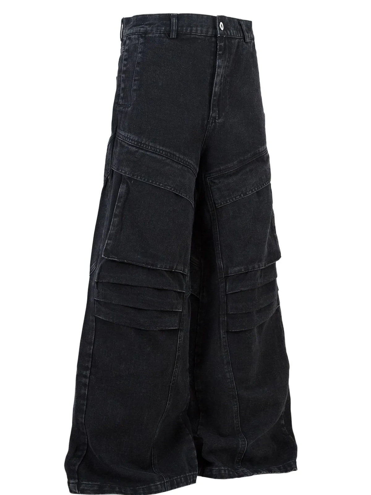 Men's wide leg denim jeans by Plush Fashion Hub, showing classic blue denim with relaxed fit and stylish design.
