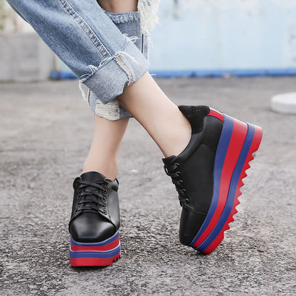 Ladies High-heeled Wedge Casual ShoeExperience style and comfort with our Lady's High-heeled Wedge Casual Shoe. The square-toe design and soft artificial PU upper material provide a perfect fit. ChooseShoesPlush Fashion ShopPlush Fashion Shop