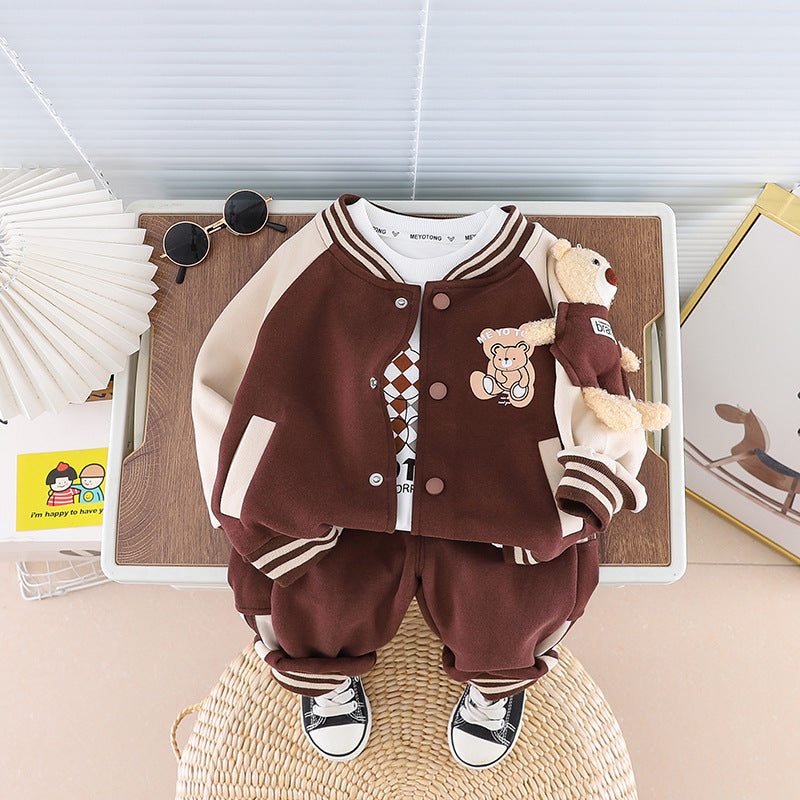 Infant Children's Jacket Three-piece Set - Plush Fashions Shop 