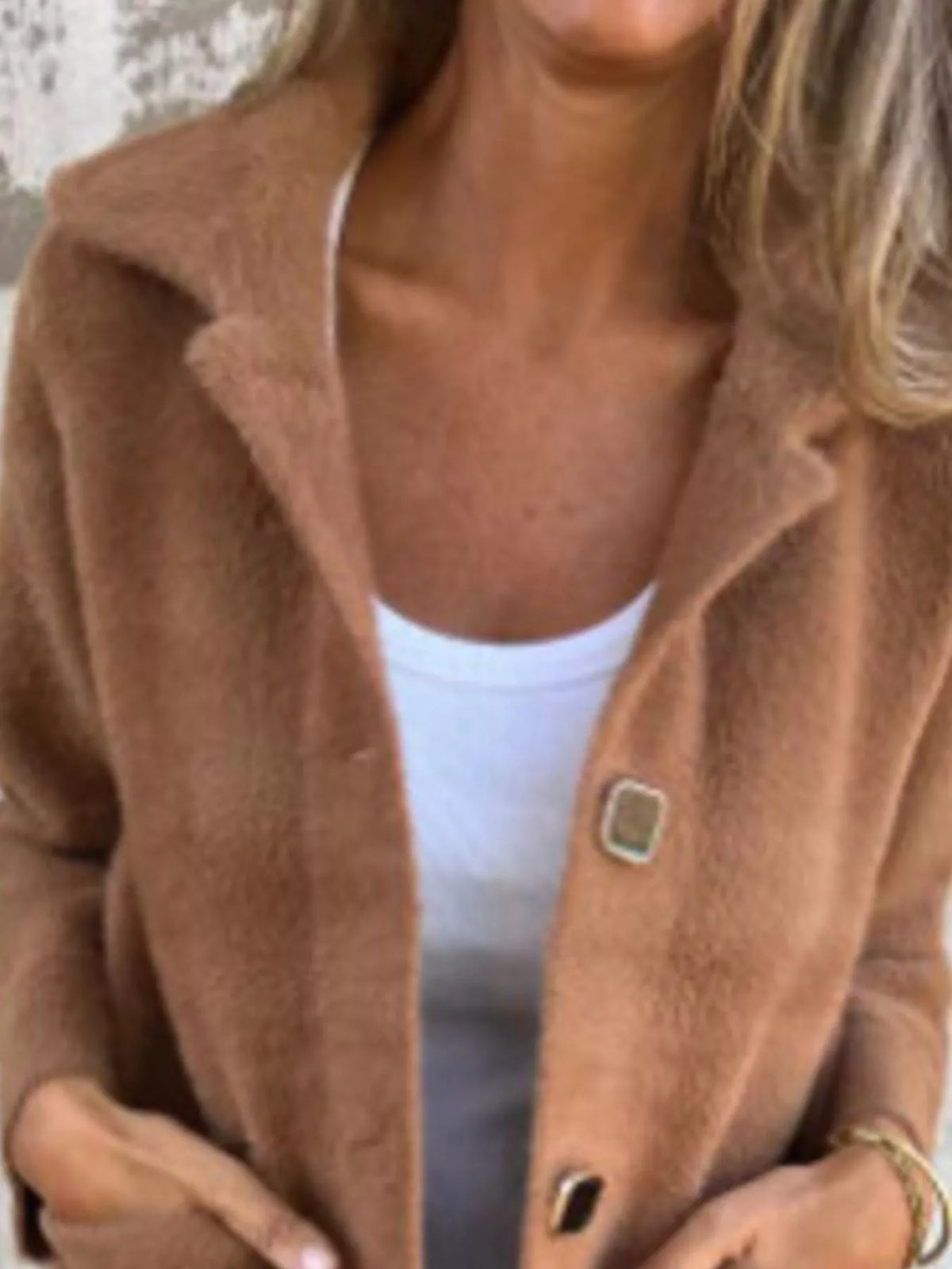 Plus size longline coat by Simply Love featuring a button-down long sleeve design and a full-length silhouette.