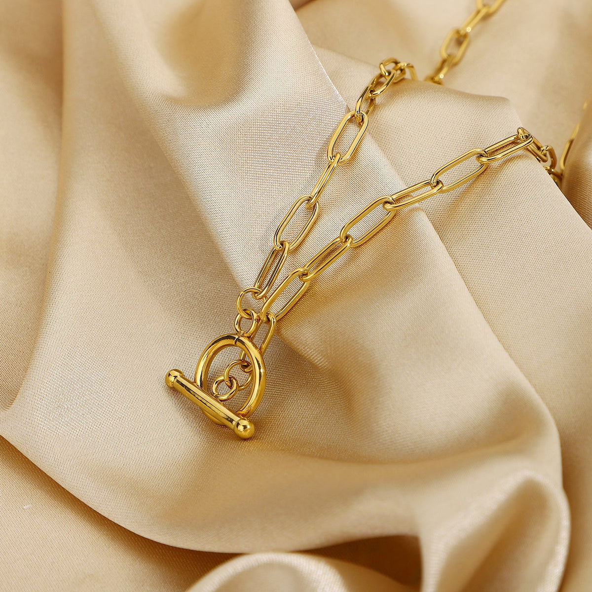 Stainless steel chain necklace from Plush Fashion Hub featuring a sleek, durable design with a polished finish.