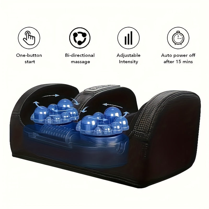 Trendy Attic Store01 Nuvrek Foot Massager for circulation, relaxation, and heat therapy showing a close-up of the device on a foot