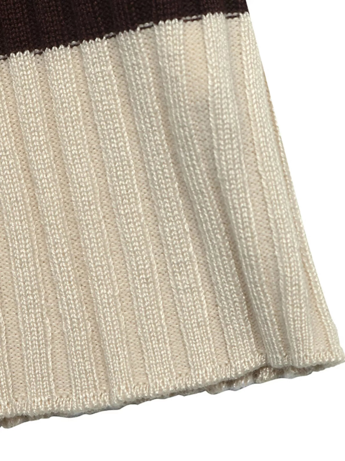 Striped ribbed knit long sleeve sweater shirt by Plush Fashion Hub, featuring a fitted design and stylish horizontal stripe pattern.