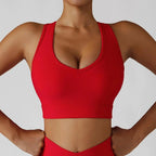 FitiqueFit 3-piece seamless yoga set with a jacket, sports bra, and leggings, designed for comfortable activewear and flexible movement.