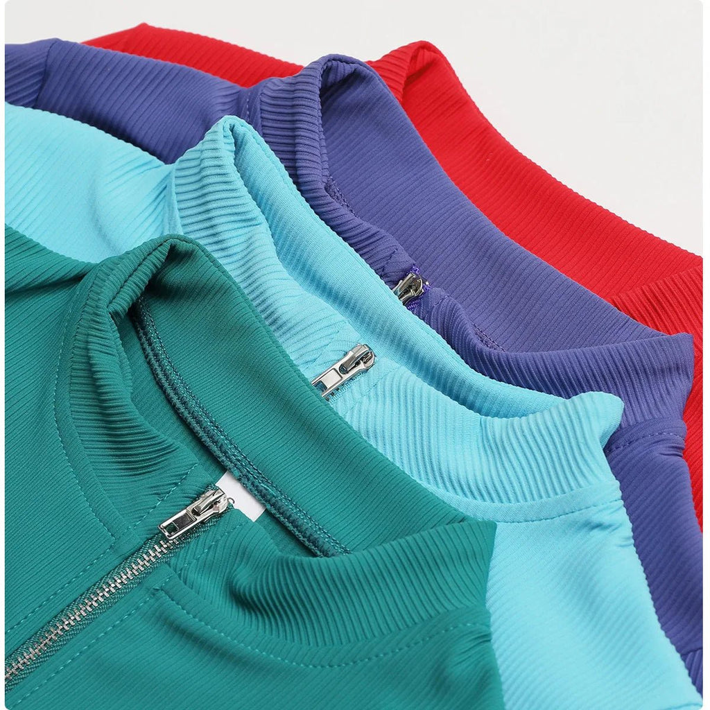 FitiqueFit 3-piece seamless yoga set with a jacket, sports bra, and leggings, designed for comfortable activewear.
