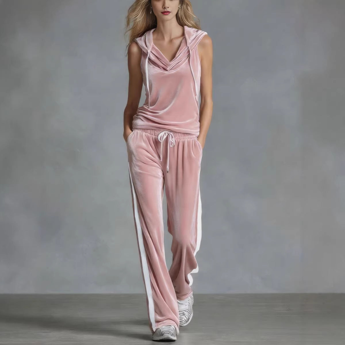 eprolo velvet hooded lounge set top, soft two-piece sleepwear with hood and long sleeves, cozy and stylish for relaxing at home