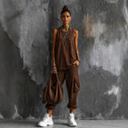 Women's sleeveless tank top and cropped ankle pants set by Plush Fashion Hub, casual two-piece outfit, front view.