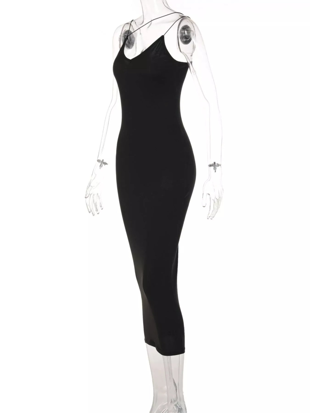 Leopard print spaghetti strap midi dress from Plush Fashion Hub, fitted style with lightweight fabric and fashionable design.