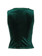 Velvet button-down vest with delicate lace trim, stylish top by Trendsi featuring a soft velvet fabric and elegant lace details.