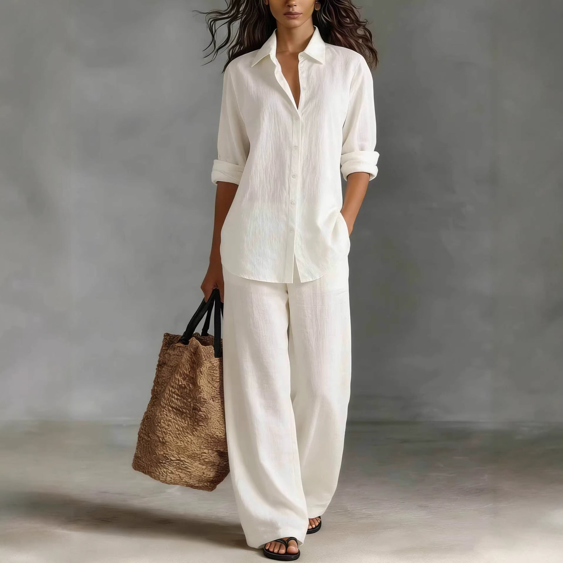 Women's Bohemian casualwear set featuring a flowy top and matching pants from FitiqueFit, perfect for resort lounge style.