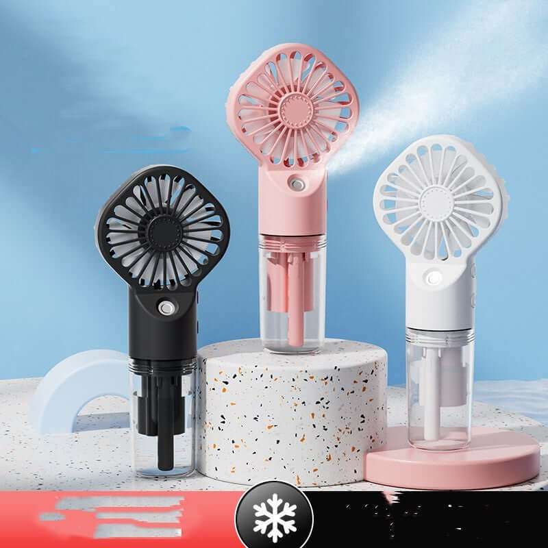 Strong Power Spray Humidification Mist Fan Usb Charging Portable Icy aElevate your summer experience with our versatile and portable Strong Power Spray Humidification Small Mist Fan! This two-in-one design features fast cooling, nano iHumidifierPlush Fashions ShopPlush Fashion Shop