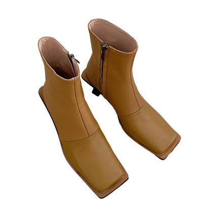 Fashion leather high-heeled Martin  boots - Plush Fashion Shop #