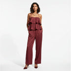 Women's sleeveless camisole top and casual pants set by FitiqueFit, stylish and comfortable casualwear for everyday wear.