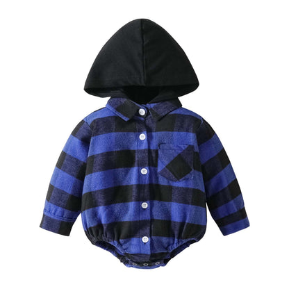 Baby Plaid Button Hooded JumpsuitStay cozy and festive this holiday season with our Baby Clothing Christmas Plaid Jumpsuit. Made with soft and breathable cotton fabric, our button-up onesie featuresBaby clothsPlush Fashions ShopPlush Fashion Shop