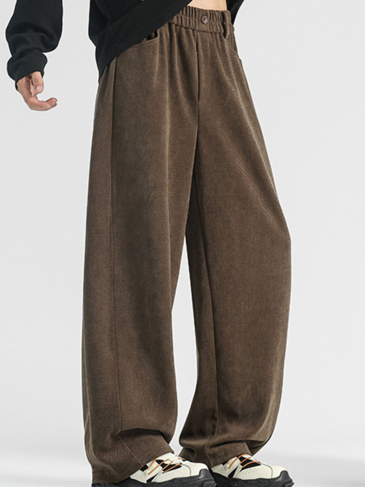 Men's loose fit pocket pants by Plush Fashion Hub, plus size casual trousers with comfortable, relaxed fit and functional pockets.