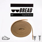 Coyote brown elastic shoelace by Bread, shown laid flat with adjustable stretch and durable design for sneakers or casual shoes.