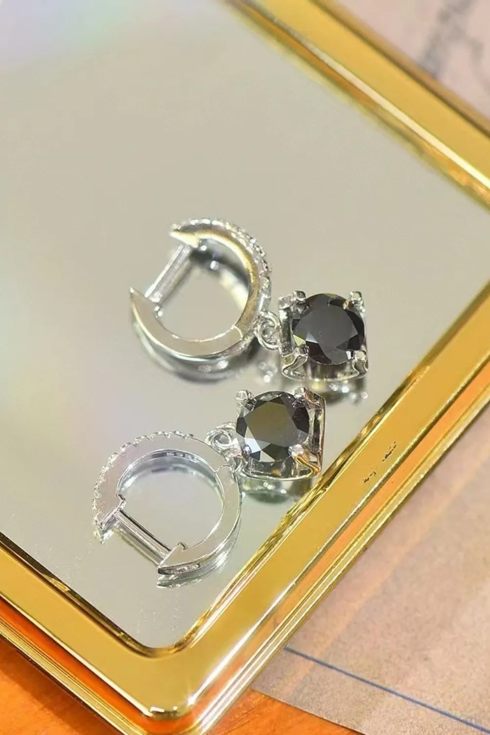 925 Sterling Silver Moissanite Drop Earrings with 2 Carat stones, elegant jewelry featuring sparkling gemstone drops