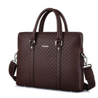 Pi-Mart men's business briefcase with sturdy leather design and multiple compartments for professional office use.