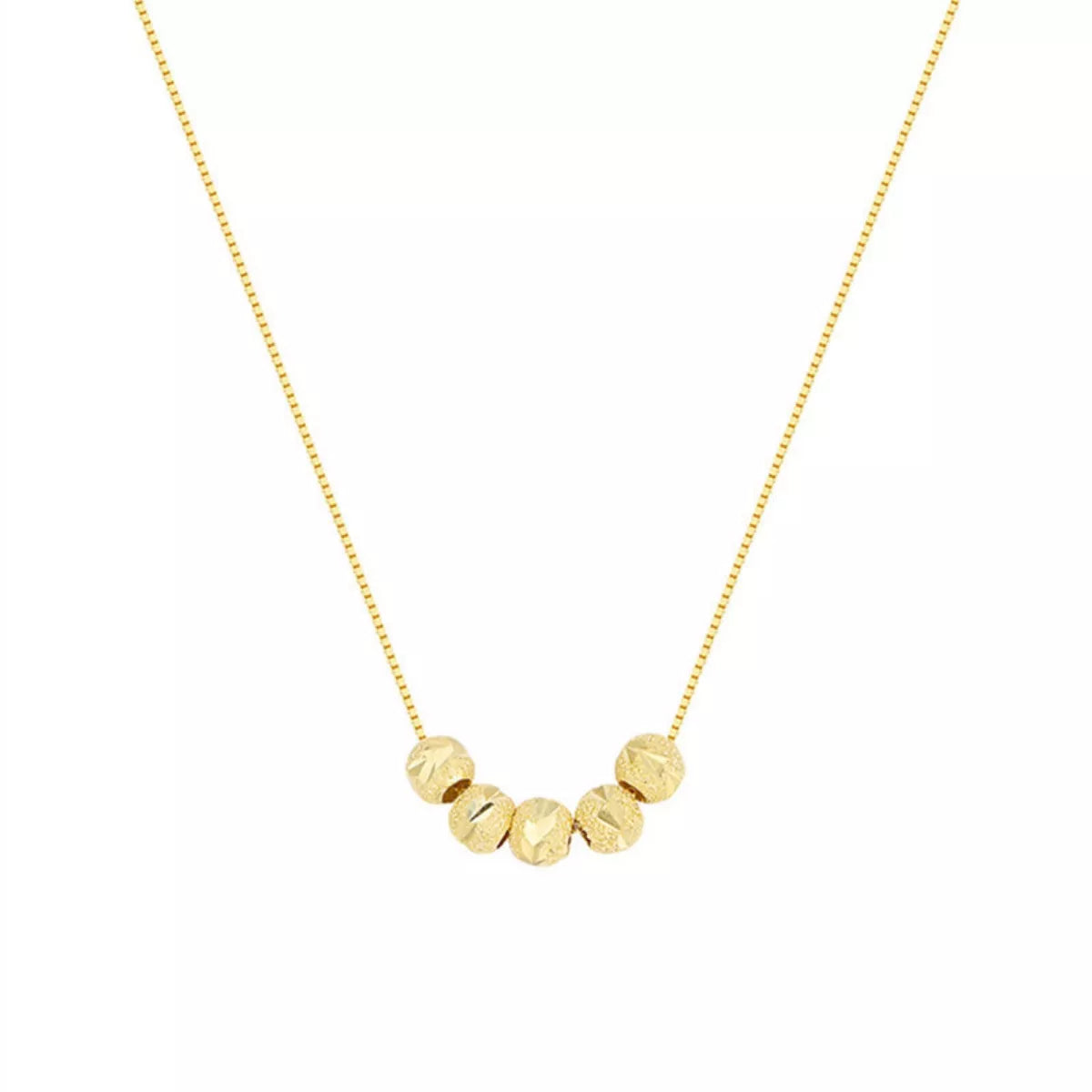 Sterling silver beaded necklace with round beads, crafted by Plush Fashion Hub, displayed on a neutral background.
