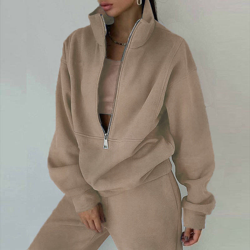 Velvet Touch Fleece sporty co-ord set by Plush Fashion Hub, featuring a two-piece set with soft fleece fabric and comfortable fit.