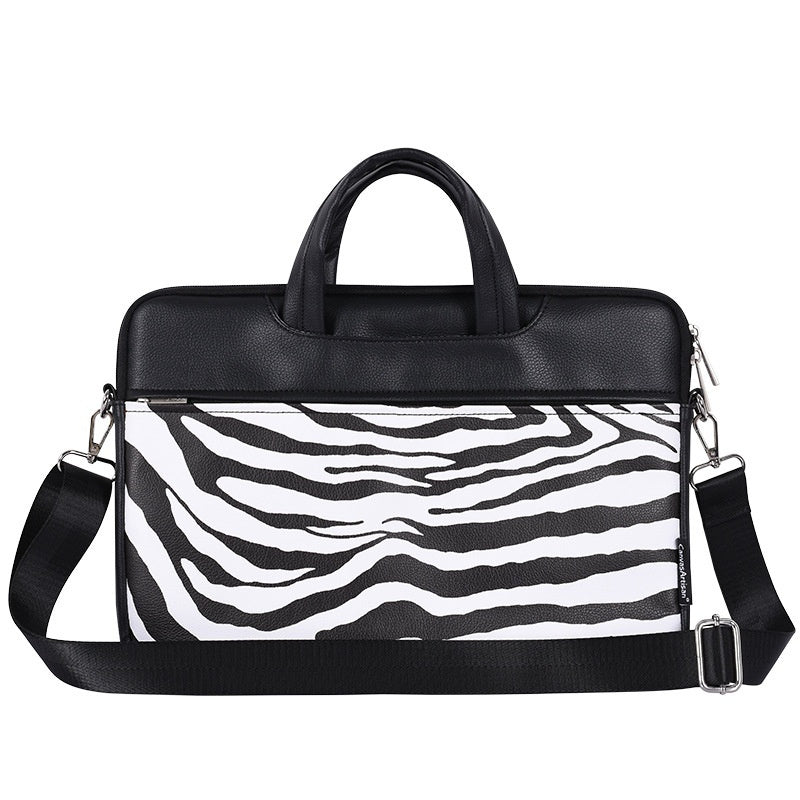 Pi-Mart laptop briefcase with protective sleeve, stylish and durable laptop bag with padded interior for safe transport.