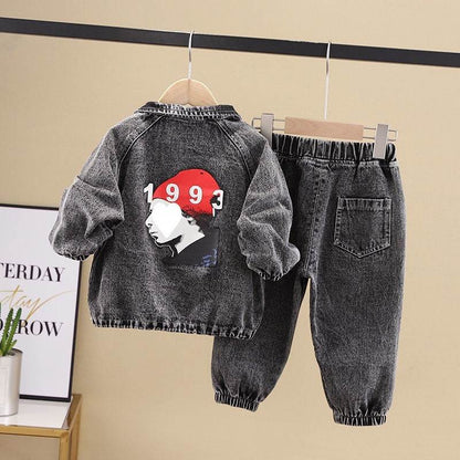 Boys Clothing New Clothes Fashionable Handsome Children's ClothingTransform your little boy into a fashionable and handsome young man with our Boy's Spring Clothing! Made from soft denim fabric, this two-piece suit in black or blueBaby clothsPlush Fashions ShopPlush Fashion Shop