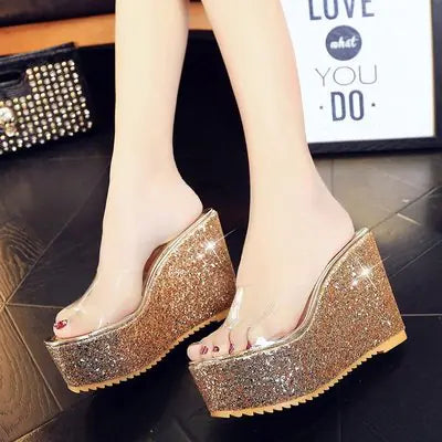 Women high heel platform wedge sandals by Trendy Attic Store01, featuring stylish design and open-toe style.