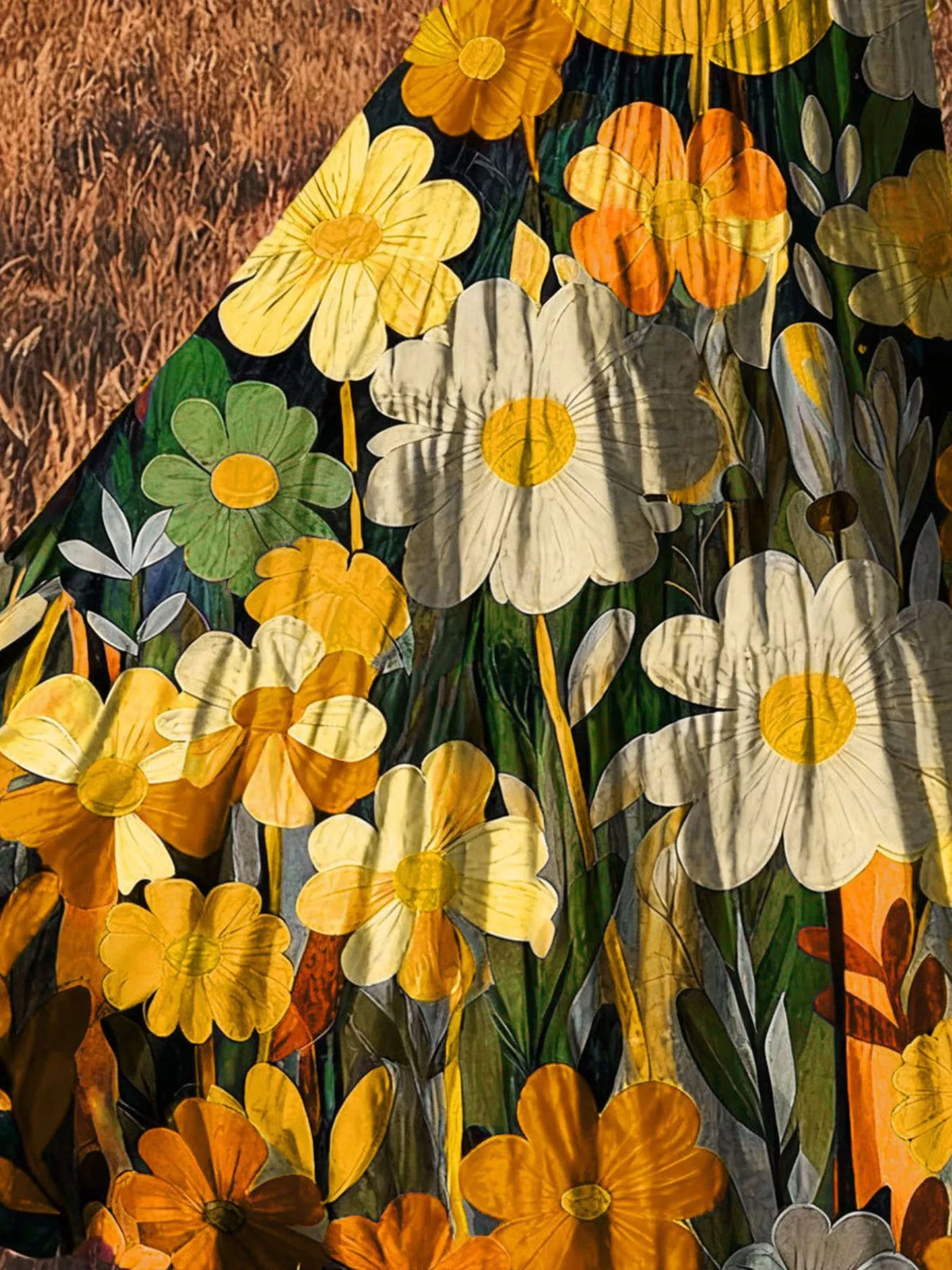Floral print high-waisted maxi skirt by Trendsi featuring vibrant flower patterns and flowing fabric.
