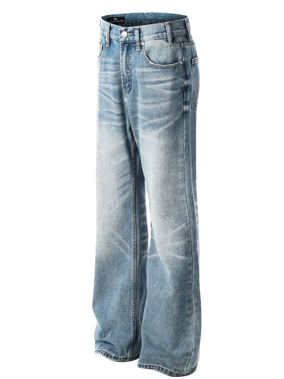 Men's loose fit jeans by Plush Fashion Hub, showing the relaxed denim pants with pockets and classic fit on a neutral background.