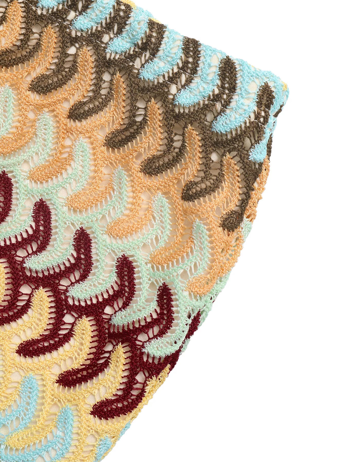 Crochet drawstring mini skirt from Plush Fashion Hub featuring a textured, stylish design and adjustable waist.