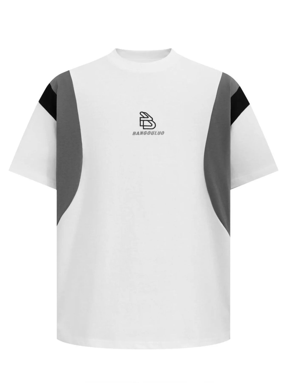 Men's color block round neck T-shirt by Trendsi, featuring a stylish multi-color design and comfortable fit.