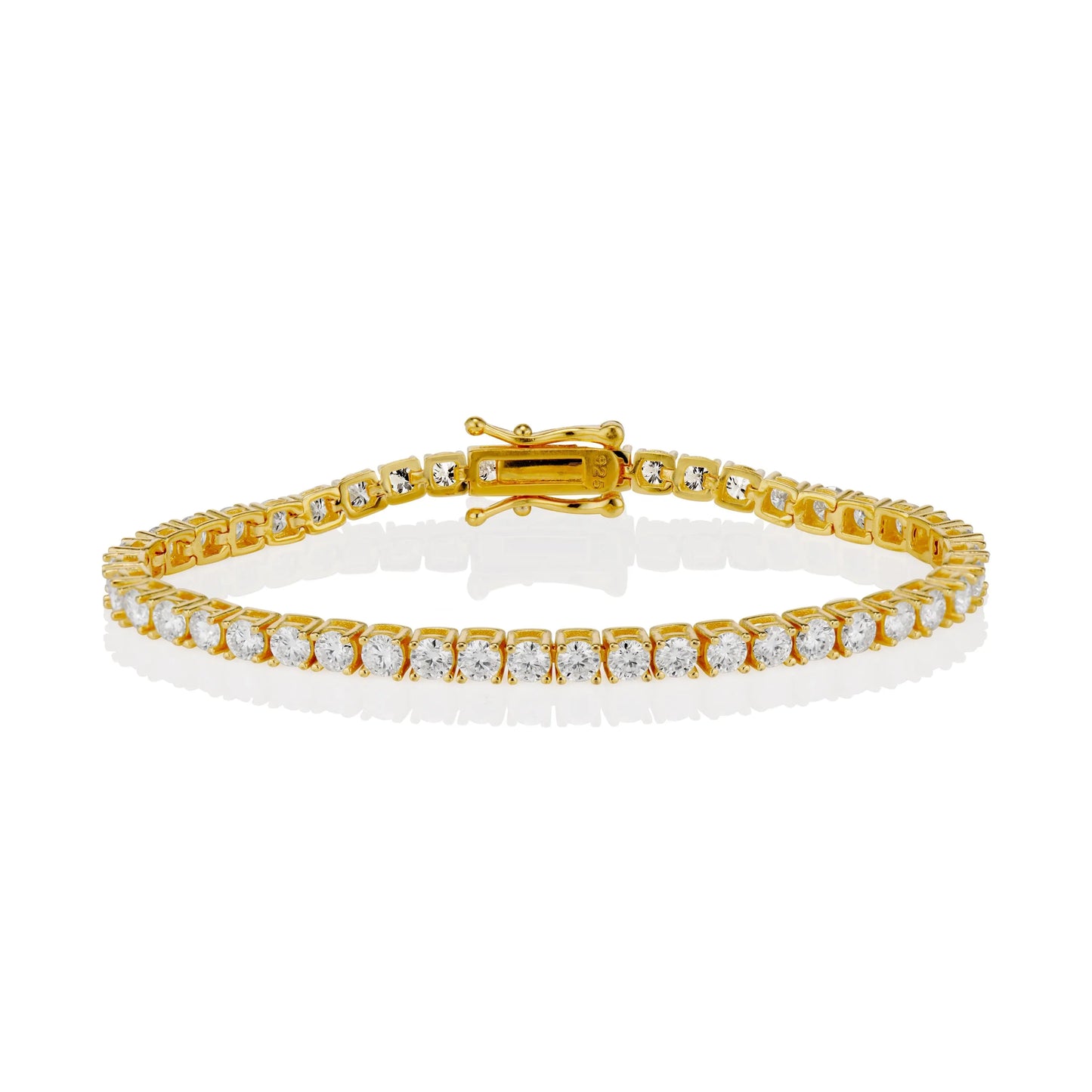 3mm Moissanite Tennis Bracelet in Yellow Gold Vermeil Jayco Jewelry