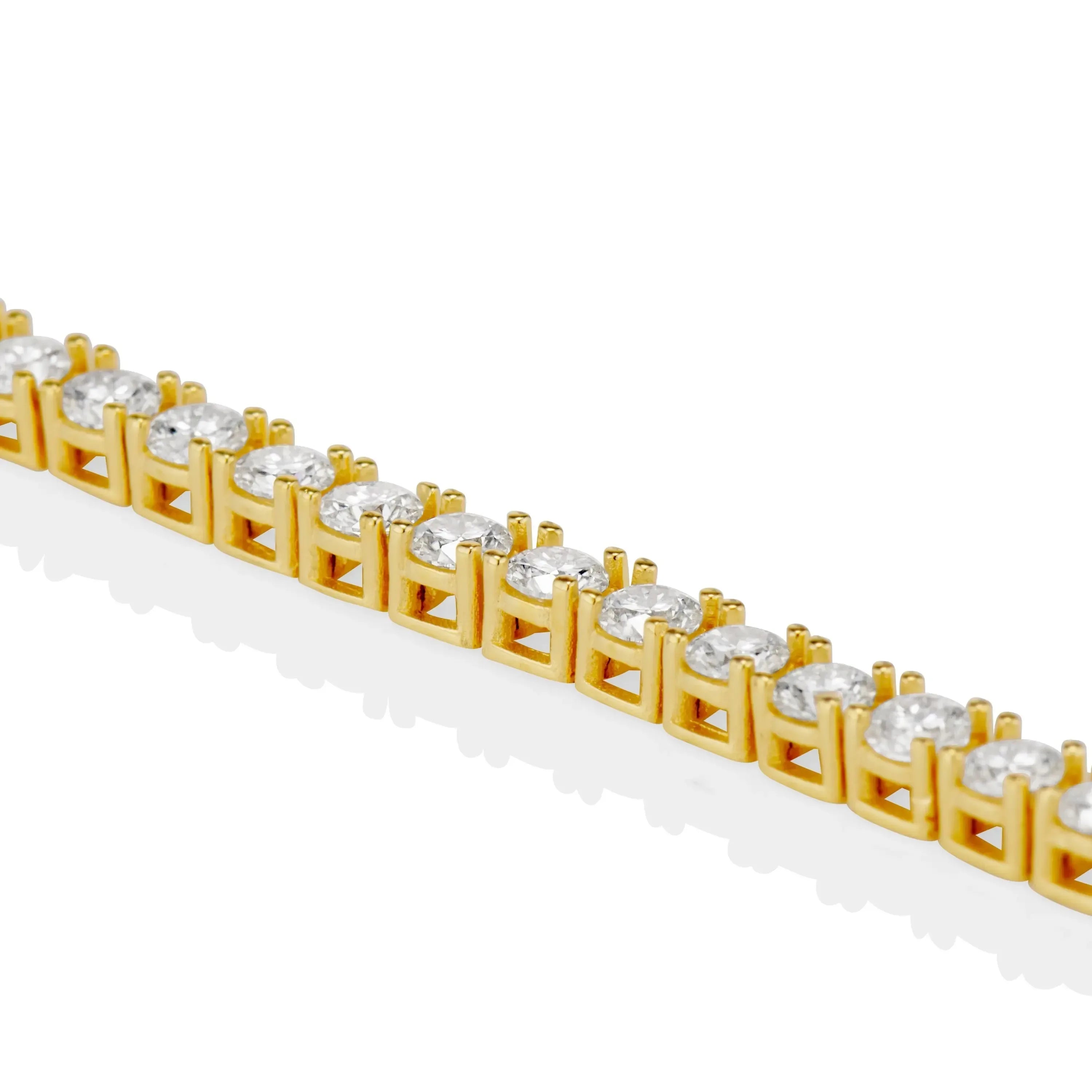 3mm Moissanite Tennis Bracelet in Yellow Gold Vermeil - Plush Fashion Hub