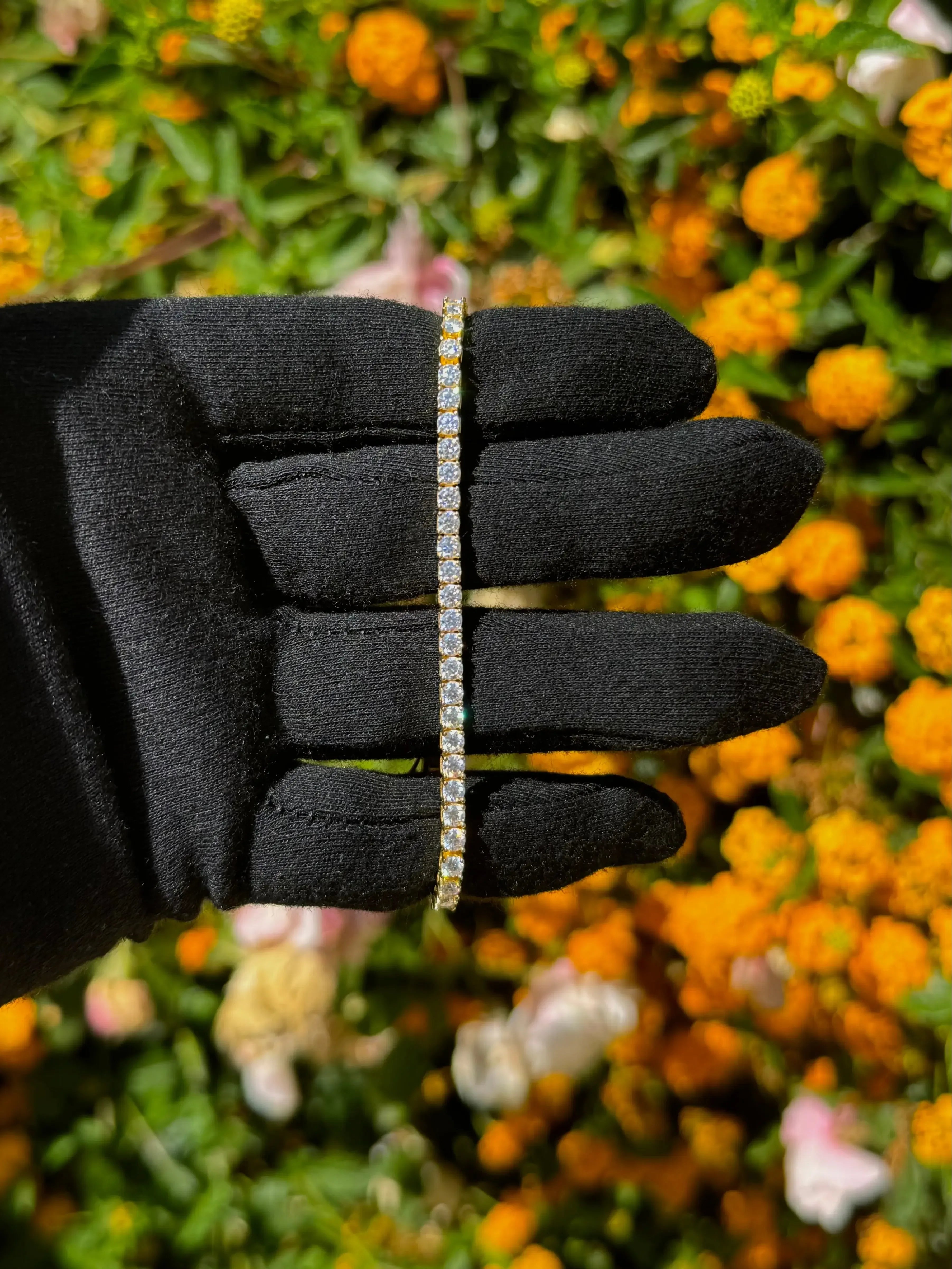 3mm Moissanite Tennis Bracelet in Yellow Gold Vermeil - Plush Fashion Hub