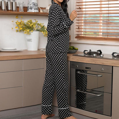 Ladies' Polka Dot Printed Long-sleeved Two-piece Pajamas SetUpgrade Your Sleepwear with Our Polka Dot Pajamas Set
Experience ultimate comfort and style with our Ladies' Polka Dot Printed Pajamas Set. The long-sleeved top and PajamasPlush Fashions ShopPlush Fashion Shop