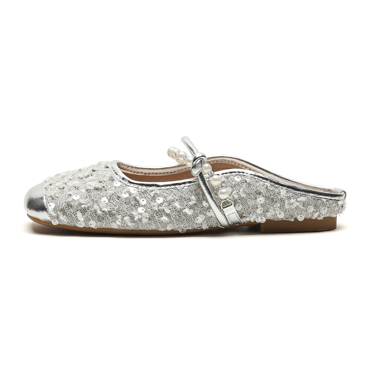 Pearl Embellished Minimalist Slide Sandals