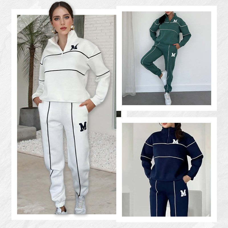 Women's Fashion  Piece Lounge Hoodless Pullover  Sweatsuit Sets With Pockets