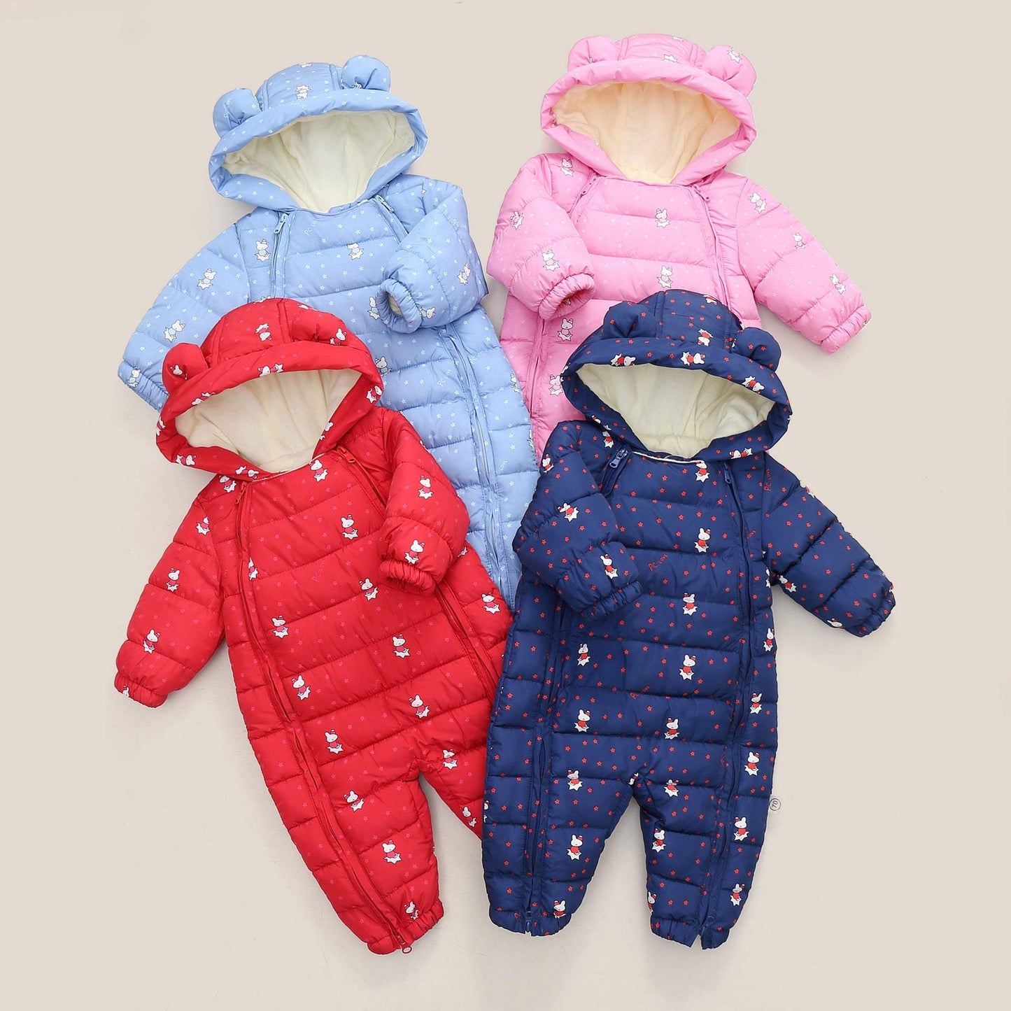 Boys' And Girls' Padded And Thickened Thermal Onesie - Plush Fashion Shop #