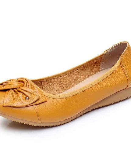 Leather Low-cut Comfortable Soft Soled Flats Shoes - Plush Fashion Shop #